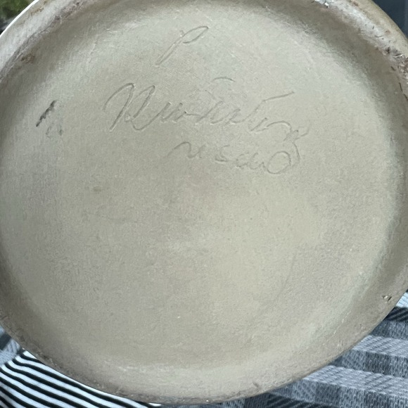 Hartstone‎ USA Art Pottery Pitcher Hearts & Stripes Handpainted - Picture 3 of 3